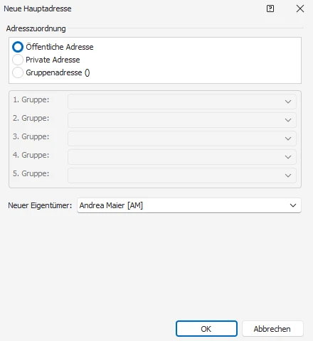 Adresseigenschaften
