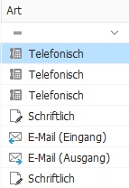 Benutzereinstellungen Ansicht
