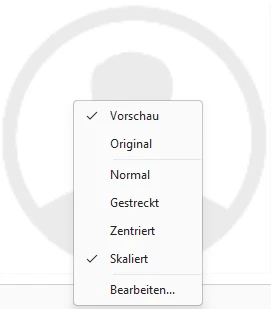Bild Kontextmenü