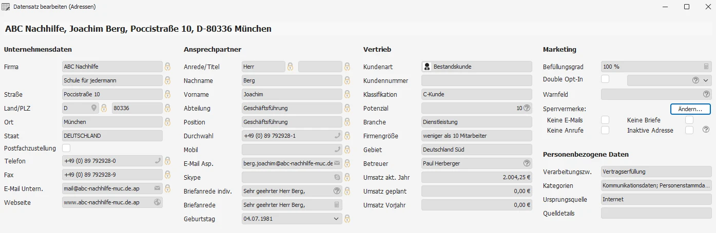 Dublette schreibgeschützt ansehen