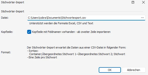 CSV-Import Format