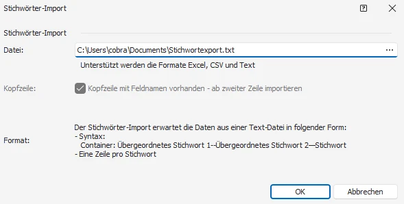 Text-Import Format