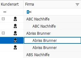 Adress-Symbol in der Tabelle