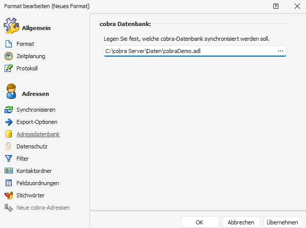Datenbank-Auswahl