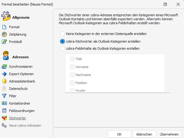 Stichwörter und Kategorien