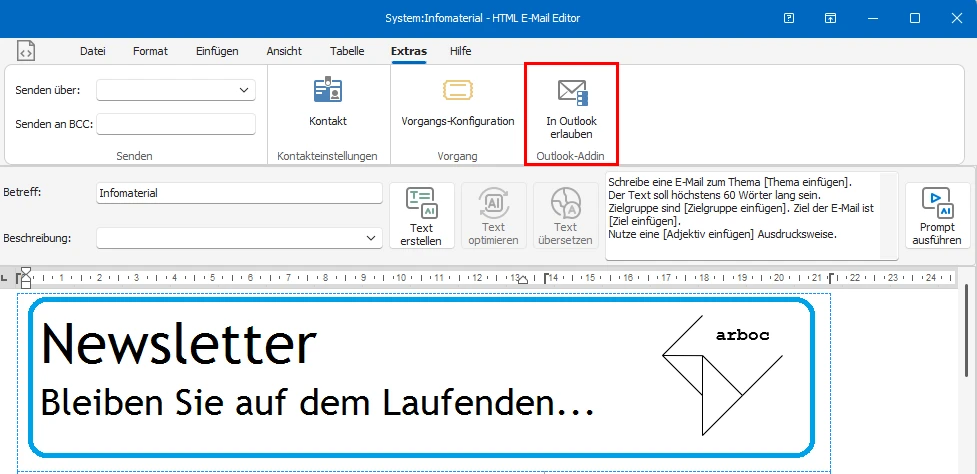 Vorlage freigeben