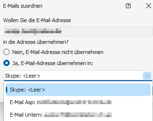 Empfänger-Auswahl