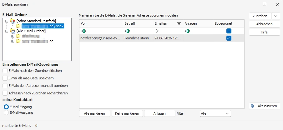 E-Mails zuordnen