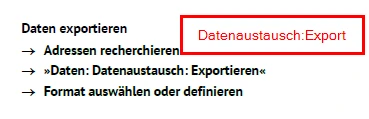 Exportformat-Einstellungen