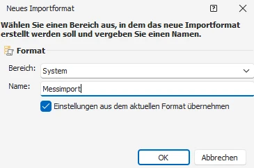 Neues Importformat