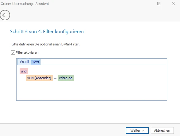 Ordnerüberwachung Filter