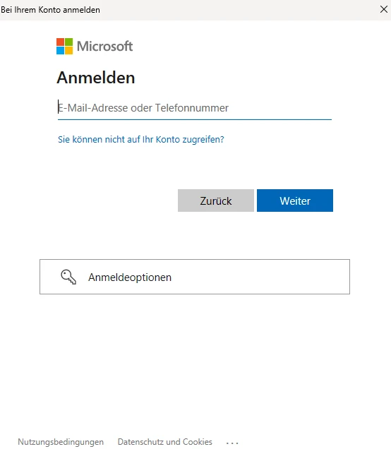 Teams Anmeldung
