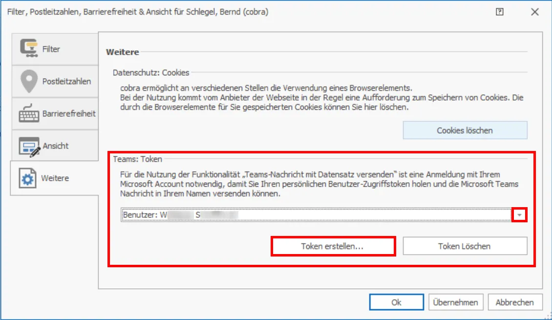 Weitere Einstellungen