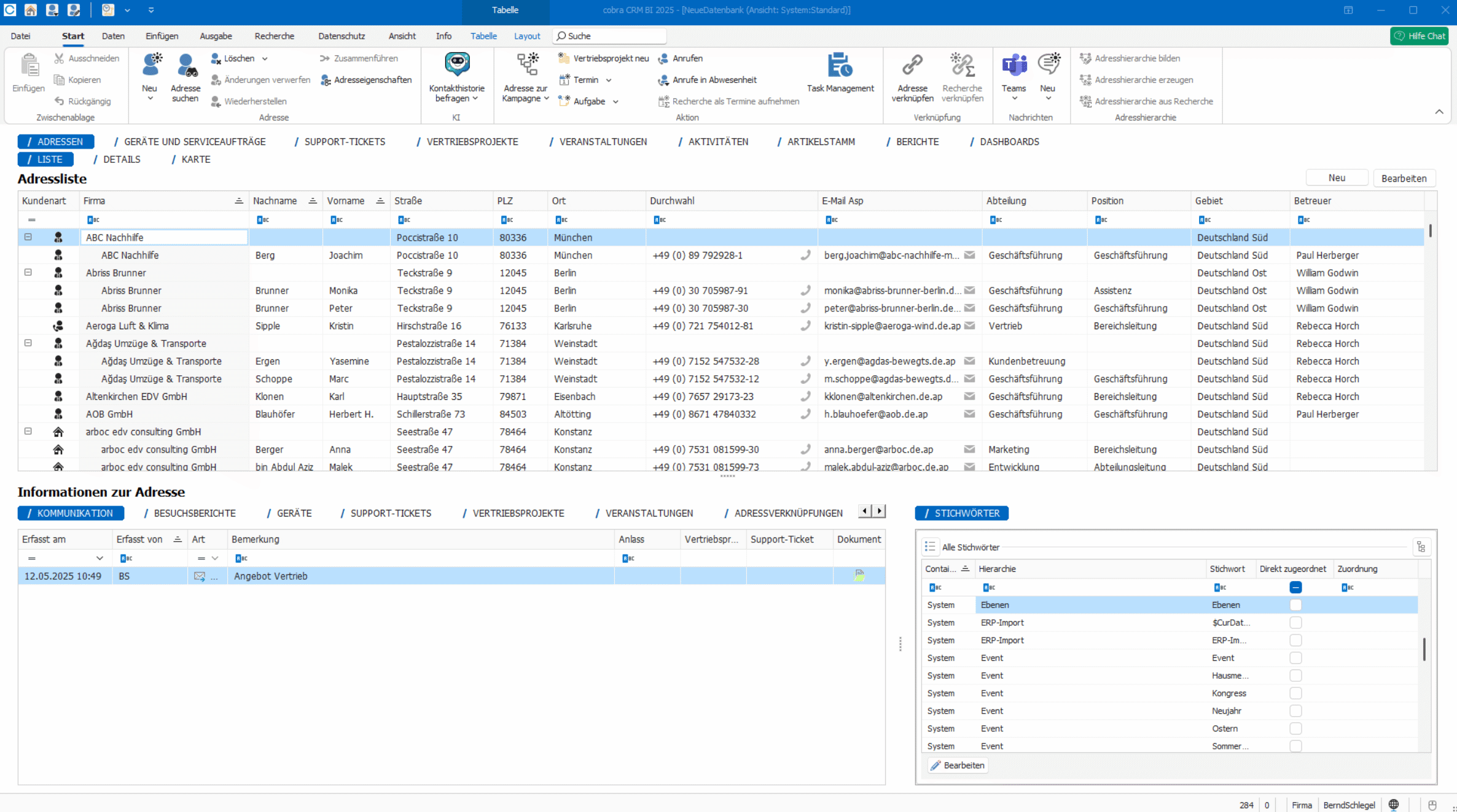 cobra DSGVO Datenschutz PBD neue Daten erfassen