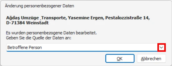 cobra DSGVO Datenschutz PBD neue Daten erfassen Datenquelle