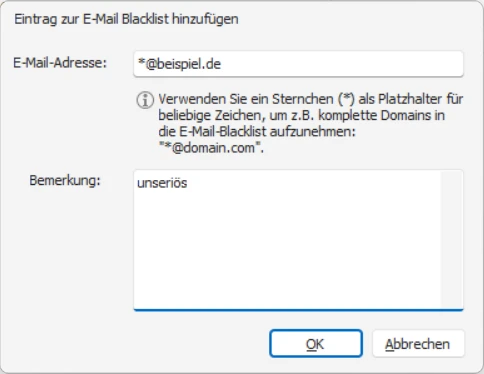 cobra DSGVO Datenschutz PBD E-Mail-Blacklist