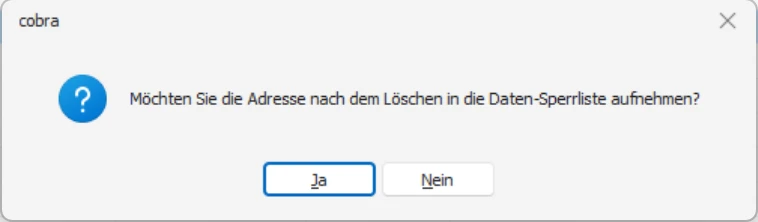 cobra DSGVO Loeschen Datensatz