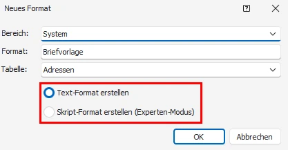 Neues Briefformat