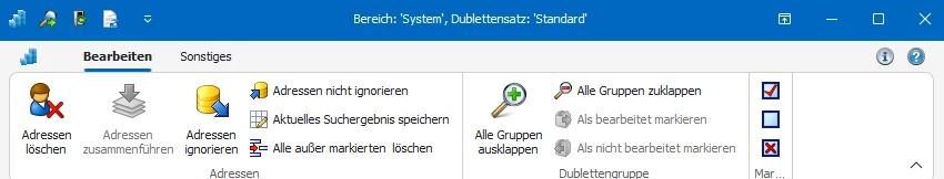 Symbolleiste Bearbeiten