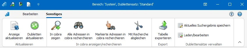 Symbolleiste Sonstiges