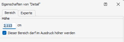 Bereichseigenschaften