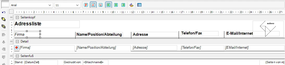 Bereiche Übersicht