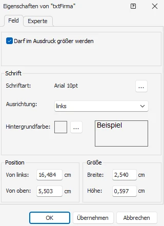 Feld-Eigenschaften
