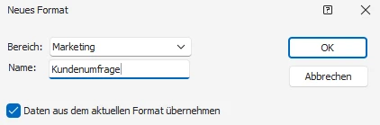 Aus Vorlage anlegen