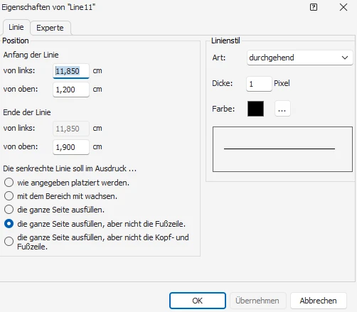 Linien-Eigenschaften