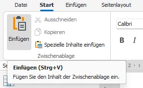 Einfügen als