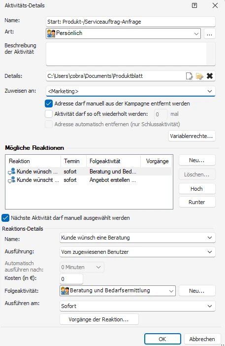Aktivität bearbeiten