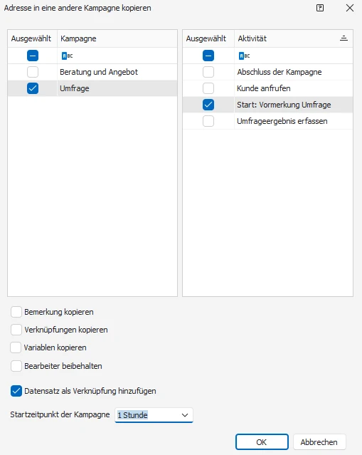 Adresse kopieren