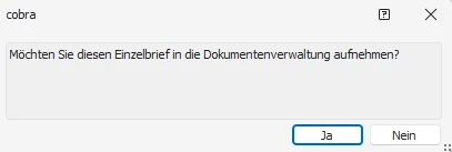 Abfrage Dokument speichern