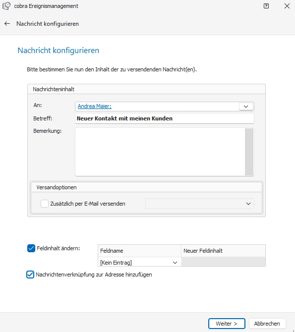 Folgeaktion Nachricht