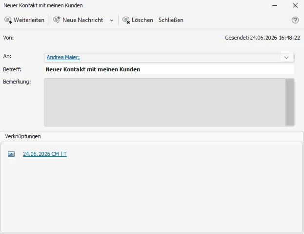 Benachrichtigung geöffnet