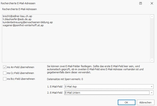 Outlook E-Mail-Liste