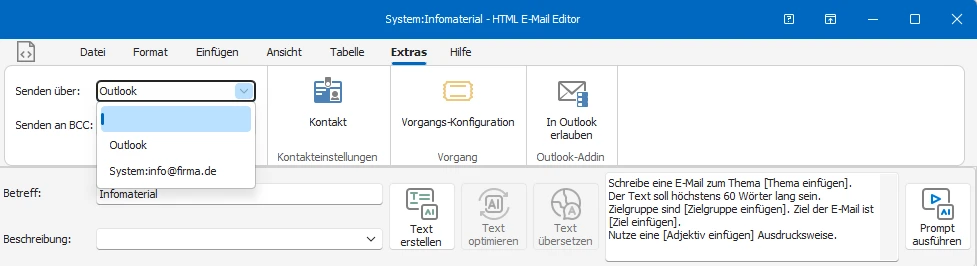 Serienmail Extras