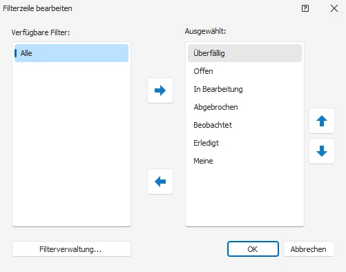 Filterverwaltung