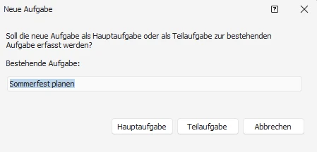 Haupt- oder Teilaufgabe Dialog