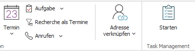 Task Management Menüleiste