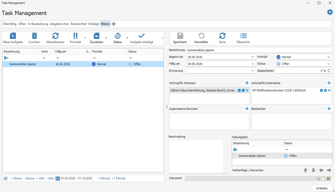 Task Management Übersicht