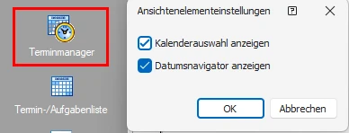 Konfiguration Terminmanager-Element