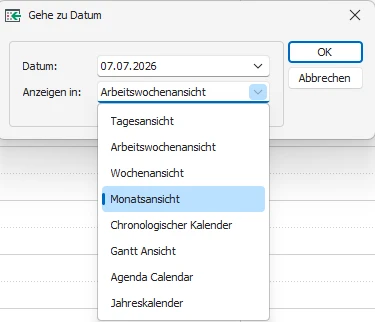 Gehe zu Datum
