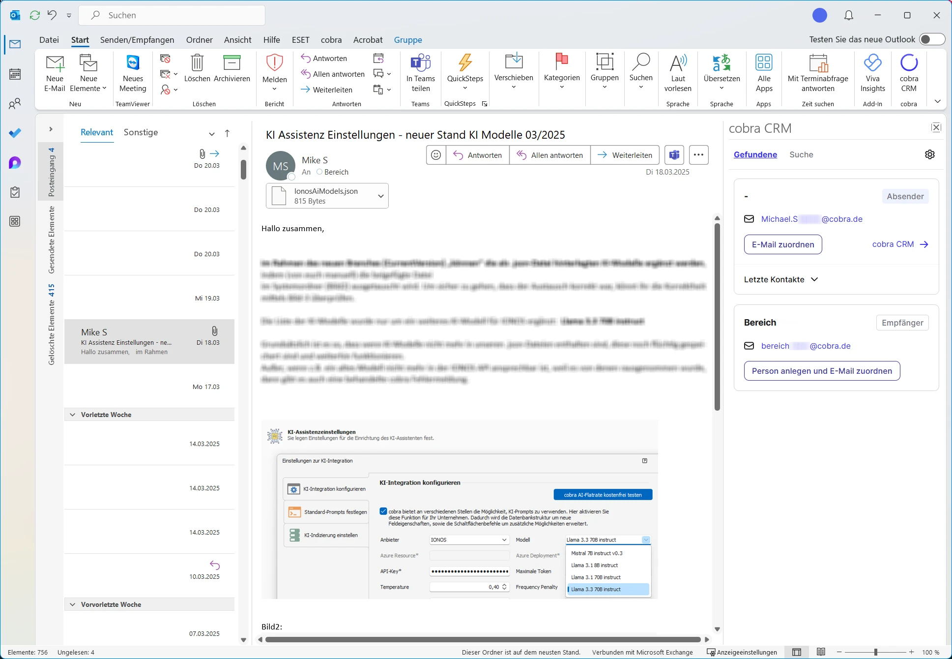 cobra Outlook Add-In Beispiel