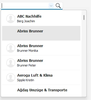 Widget Adresse suchen ohne Eingabe