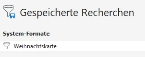 Widget Gespeicherte Recherchen