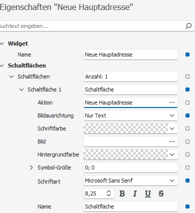 Widget Schaltflächen