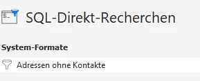 Widget SQL-Direkt-Recherchen