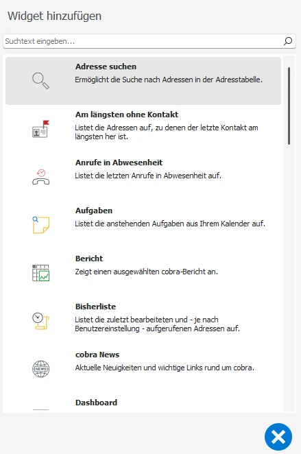 Widget-Vorrat