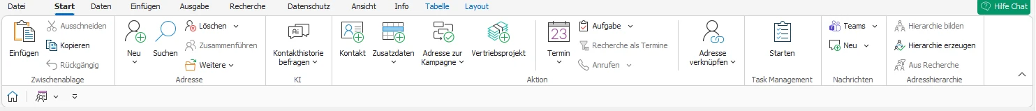 Kontextabhängige Registerkarte
